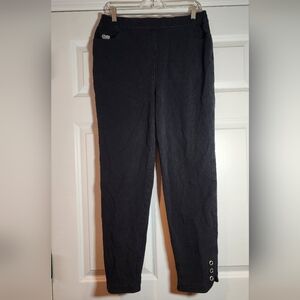 Quacker Factory Dream Jeannes Stretchy Black Jeggings Rhinestone Detail M